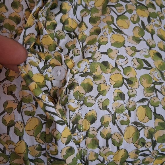 J. Crew Fitted Waist Shirtdress In Butter Yellow with Liberty Fabric Size 12 - Picture 8 of 13